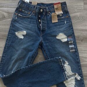Levi's Blue Distressed Denim Jeans